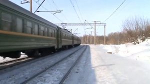 Электропоезд ЭМ2-017/012 перегон Богатищево - Узуново