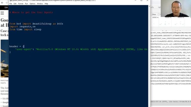 Python Basics Tutorial How to Find User Agent Data || Web Scraping
