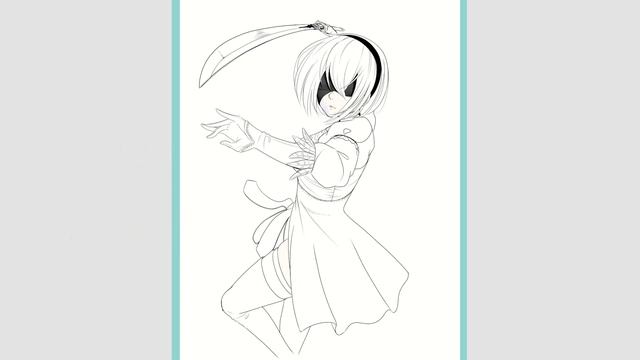 NieR Automata 2B Illustration - Timelapse смотреть онлайн