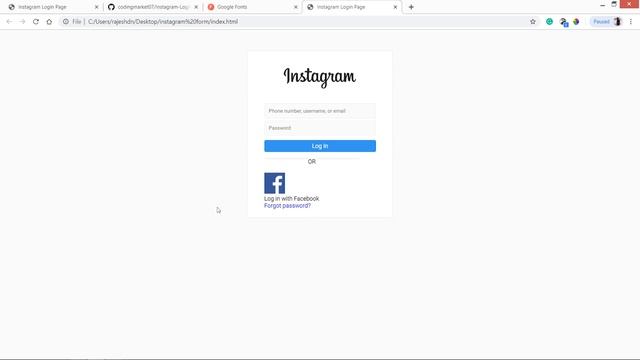 How to create the Instagram Login Page Using HTML and CSS | Instagram Login Page смотреть онлайн