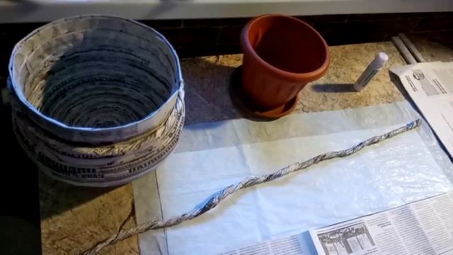 КАШПО ИЗ БУМАГИ. ДЕКОР ЦВЕТОЧНОГО ГОРШКА.