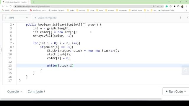 Leetcode 785. Is Graph Bipartite || Color & DFS Approach || Java смотреть онлайн