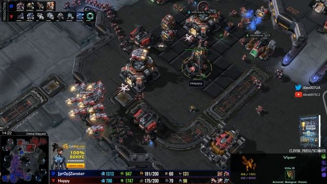 Игра российского профессионала в StarCraft 2: Happy Vs Zanster