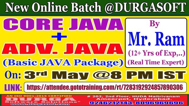 CORE JAVA + ADV. JAVA Online Training @ DURGASOFT