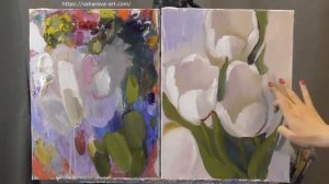Написать тюльпаны маслом Художник Фания Сахарова Масляная живопись для новичков
