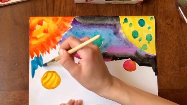 Занятие для детей подготовительной группы. Рисование «Космос».