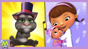 Говорящий Том vs Доктор Плюшева_Няня для Малышей.Челлендж для Питомцев.Фокусы для Малышей