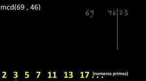 mcd 69 y 46 , maximo comun divisor , mcd(69 , 46) como se halla , ejemplos