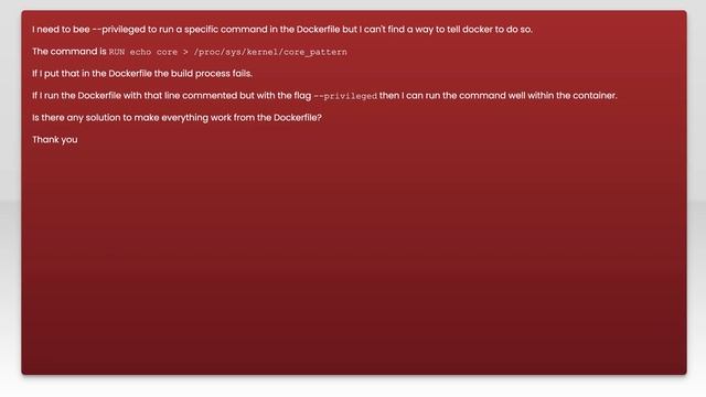 Run command as --privileged in Dockerfile смотреть онлайн