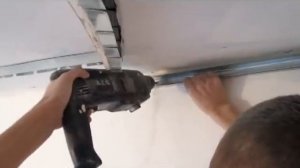 Монтаж  двухуровневого навесного потолка из гипсокартона
