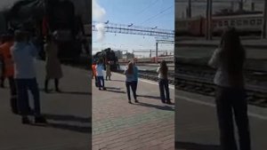 День Победы, прибытие паровоза.