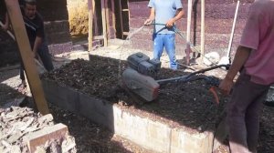 Скучное видео. Ч.2. Замес арболита мотокультиватором. время.