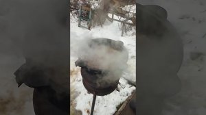 Заяц дикий в казане!мясо отходит от костей! дома такого не приготовить!!!