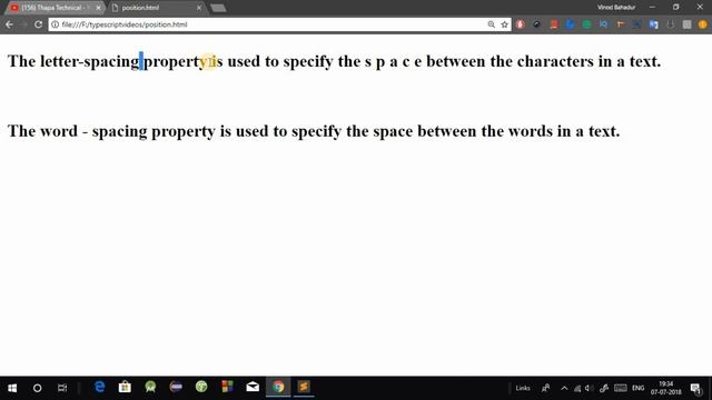Programming Tip Of The Day #12 : Differences Between Letter Spacing & Word Spacing in CSS