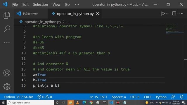 Operators In Python - learn python - Easy learn