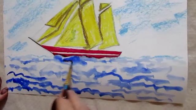 ВИДЕО УРОК. АКВАРЕЛЬ. ПАСТЕЛЬ.КАК НАРИСОВАТЬ КОРАБЛИК. MVI 3305 смотреть онлайн