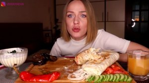 MUKBANG | Очень сочная домашняя шаурма | shawarma | не ASMR