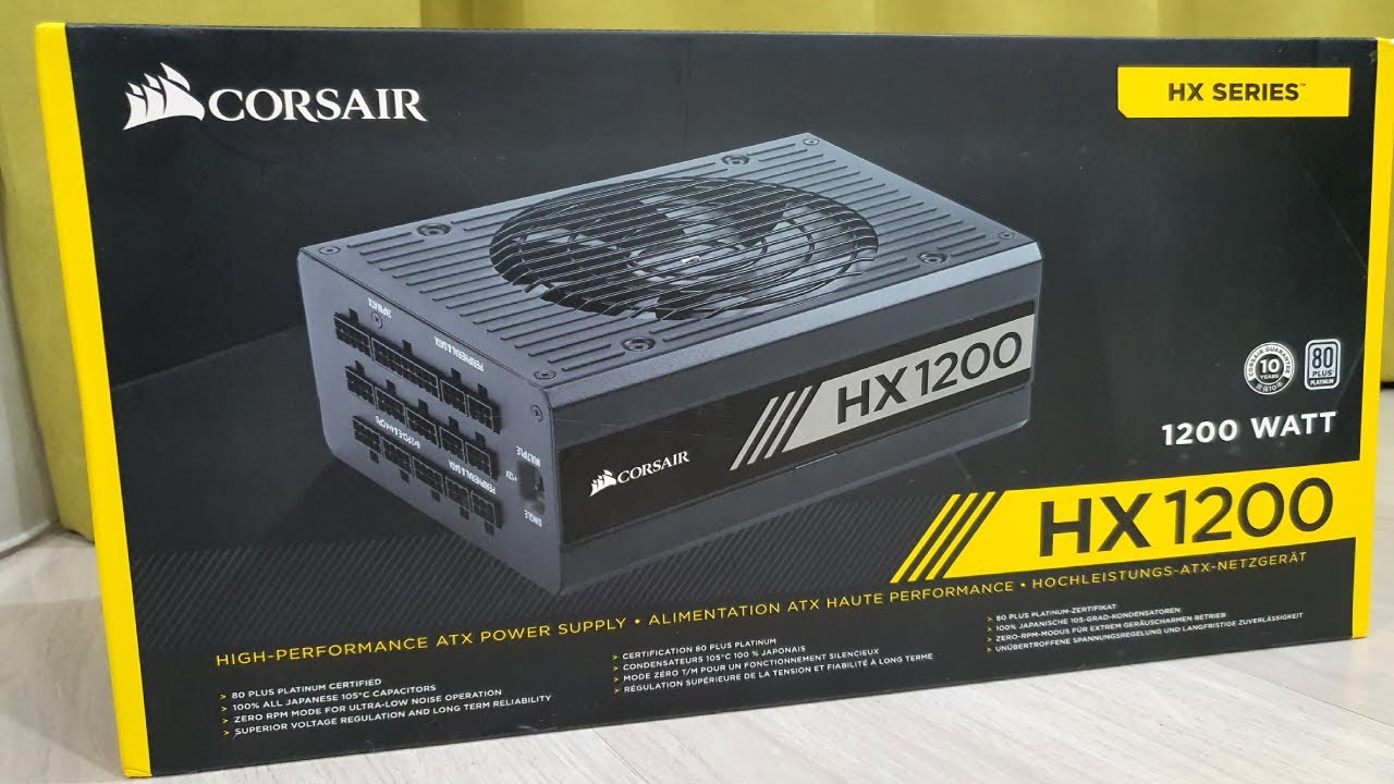 Блок питания Corsair HX1200 w || Распаковка || Обзор || Corsair HX 1200 PSU Unboxing смотреть онлайн