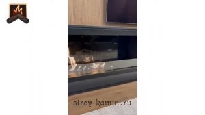 Монтаж автоматического биокамина Airtone 1200 с защитным стеклом в мебельную тумбу: Москва,Остоженк