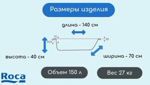 ВАННА СТАЛЬНАЯ 140х70 ROCA CONTESA (236160000)