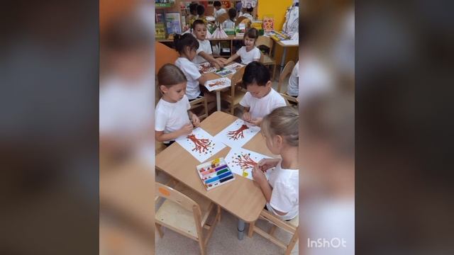 Осенние деревья в технике пластилинография