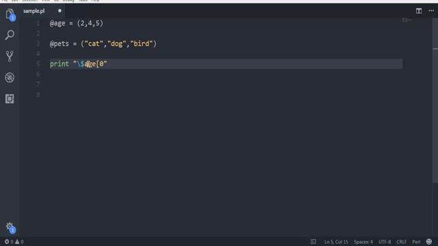 Perl Programming Array Variables