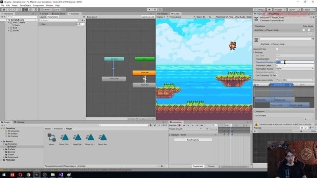 Уроки по Unity #10 Unity 2D Анимация персонажа!