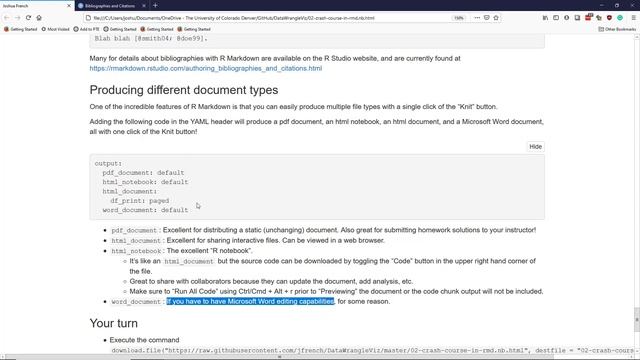 The YAML header in R Markdown смотреть онлайн