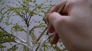 Дерево из бисера. Ива. Часть 2.