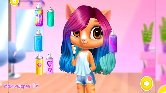 Прически для котят в салоне красоты для животных | Играем в новую игру для детей смотреть онлайн