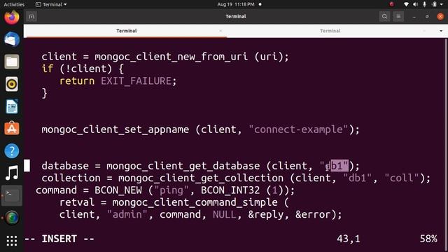 C insert operation MongoDB смотреть онлайн