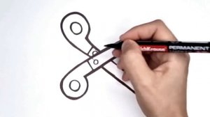 How to draw Scissors for kids | Как нарисовать ножницы для детей | Bolalar uhun qaychi rasm chizish