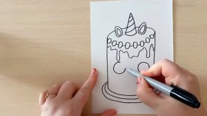 Как нарисовать торт - урок рисования для детей. Рисунок на день рождения
