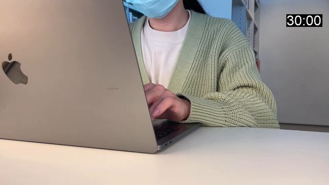 1 hour STUDY WITH ME ft library sounds and macbook keyboard asmr ?, no music, no break, real time смотреть онлайн