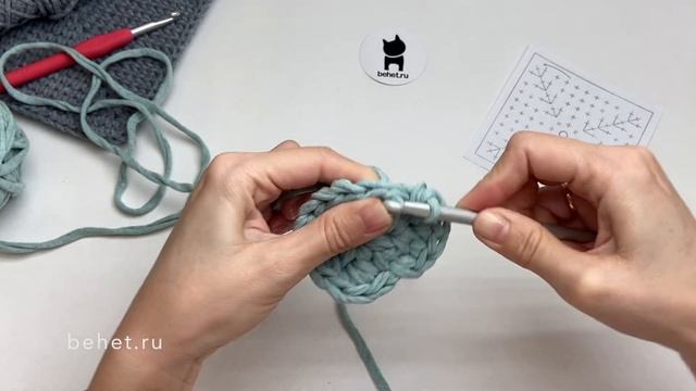 Ровный квадрат без шва крючком узором «галочки». Мастер-класс смотреть онлайн