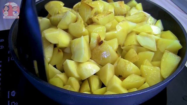 ?Как правильно пожарить картошку на сале с луком. Жареная картошка.