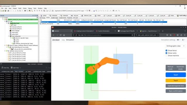 CODESYS SoftMotion with custom robot kinematics, controlled by Python, running on real-time Linux смотреть онлайн