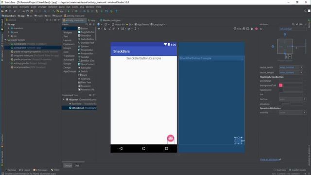 Android Material Design Tutorial 73 - Android SnackBar смотреть онлайн