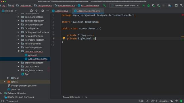 Software design patterns in Java - Memento Pattern