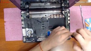 Asus X200CA-CT060H разборка , комплексная чистка , замена термопасты