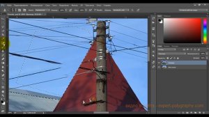 Удаление проводов на фотографии в Photoshop