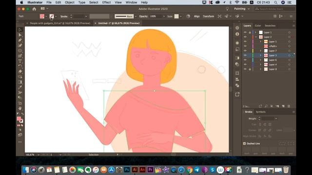 Как рисовать вектор в иллюстраторе / векторный рисунок в Адоб иллюстратор / Adobe illustrator
