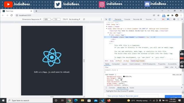 Full React Tutorial #3   Components & Templates  | indiabees