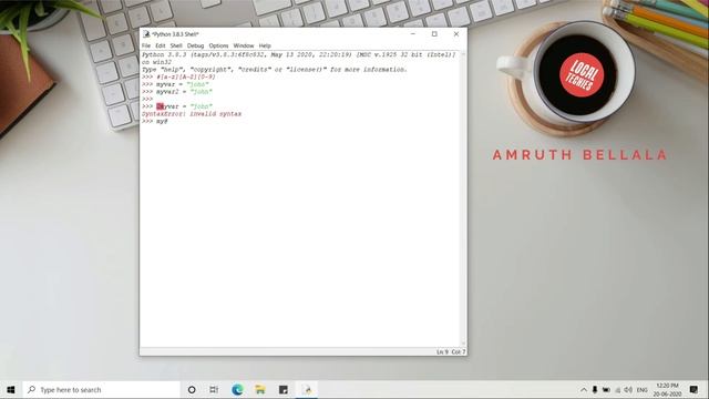 #3  Python Programming: Identifiers, Variables, Rules for naming Variables, Comments(2020)