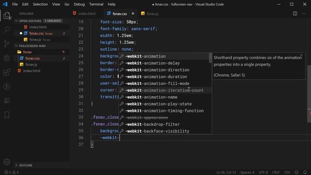How to Create a Full Screen Navigation Menu - HTML, CSS & JS Tutorial (Web Design)