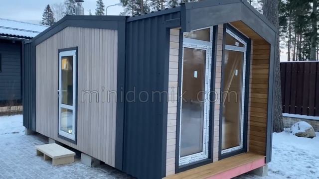 Баня в барн стиле "Сайма" 6,3 х 2,4 стандартная планировка смотреть онлайн