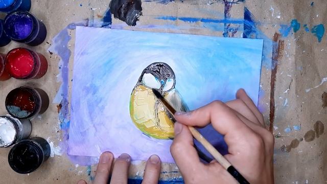 СИНИЧКА |Рисуем гуашью просто✌ смотреть онлайн