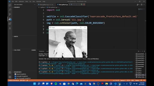 Face detector using OpenCV || Python