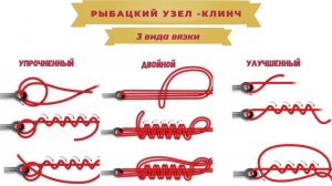Рыболовный узел! Клинч! 3 вида вязки (двойной ,улучшенный ,упрочненный).fishing knot skills! 3 knots