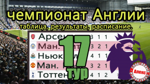 Чемпионат Англии (АПЛ) 17 тур. Ливерпуль-МЮ. Результаты, расписание, таблица.